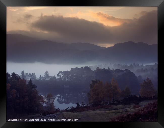 Early morning mist on Derwent Water, Cumbria, UK Framed Print by Photimageon UK