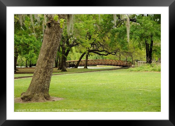 Bridge in the park Framed Mounted Print by Beth Rodney
