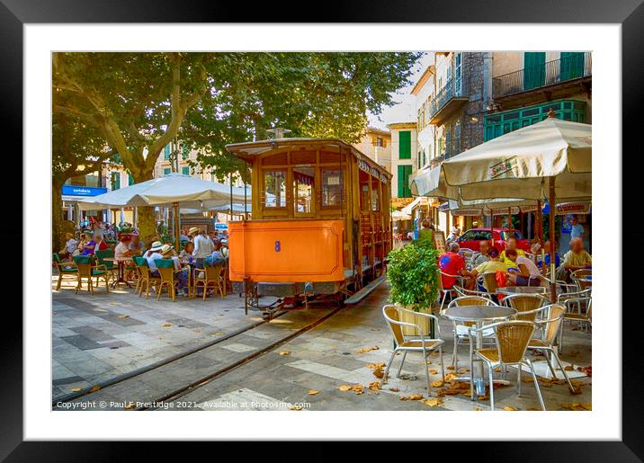 Historic Tram at Soller, Mallorca  Framed Mounted Print by Paul F Prestidge