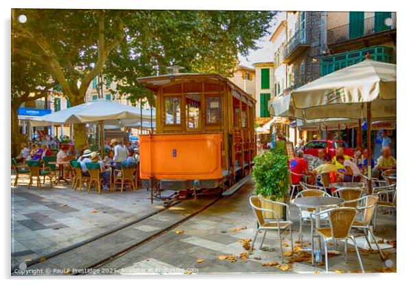 Historic Tram at Soller, Mallorca  Acrylic by Paul F Prestidge