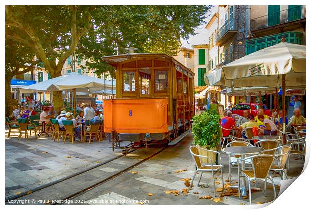 Historic Tram at Soller, Mallorca  Print by Paul F Prestidge