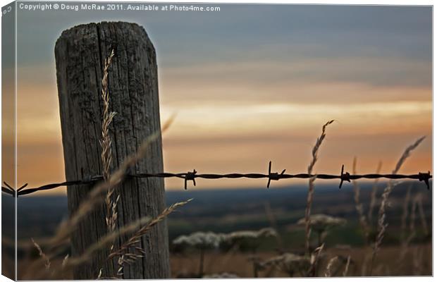 Post and wire Canvas Print by Doug McRae