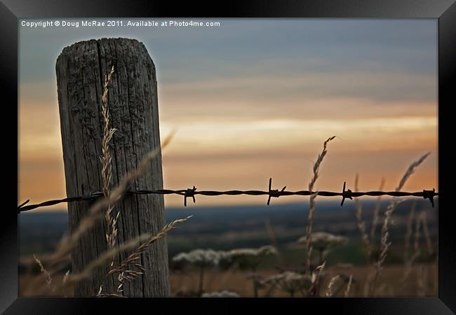 Post and wire Framed Print by Doug McRae