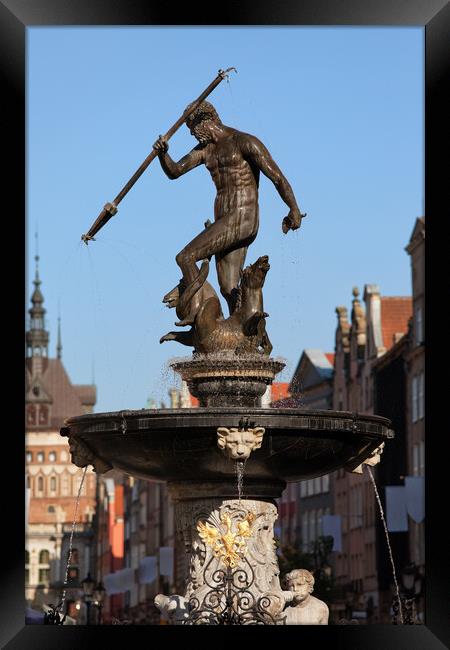 Neptune Fountain In Gdansk Framed Print by Artur Bogacki