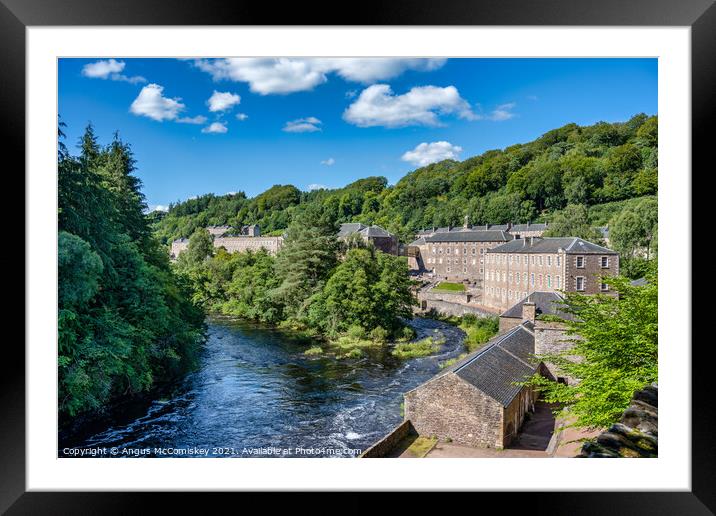 New Lanark and River Clyde Framed Mounted Print by Angus McComiskey