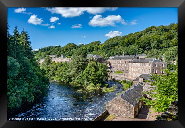 New Lanark and River Clyde Framed Print by Angus McComiskey