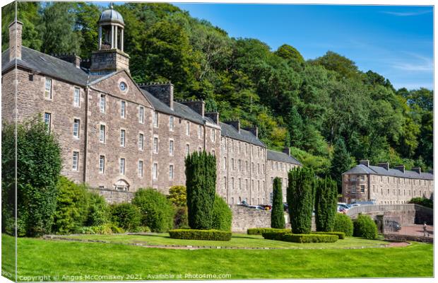 Millworkers Houses New Lanark, Scotland Canvas Print by Angus McComiskey