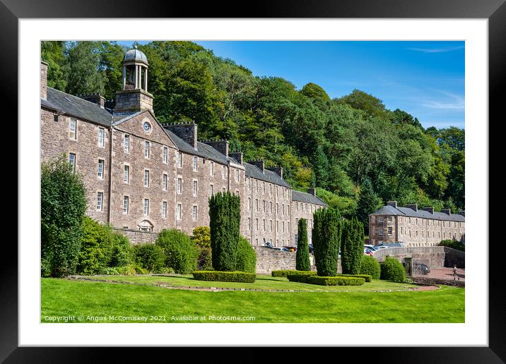 Millworkers Houses New Lanark, Scotland Framed Mounted Print by Angus McComiskey