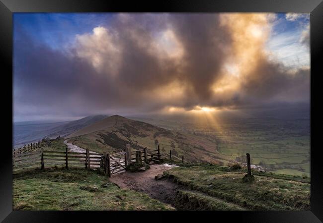 Hope Valley from the Great Edge, Peak District National Park Framed Print by Andrew Sharpe