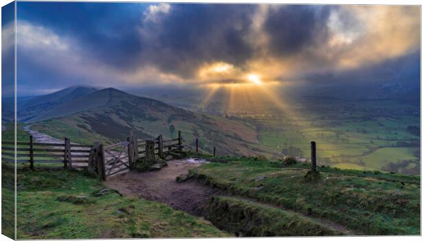 Hope Valley from the Great Edge, Peak District National Park, Da Canvas Print by Andrew Sharpe