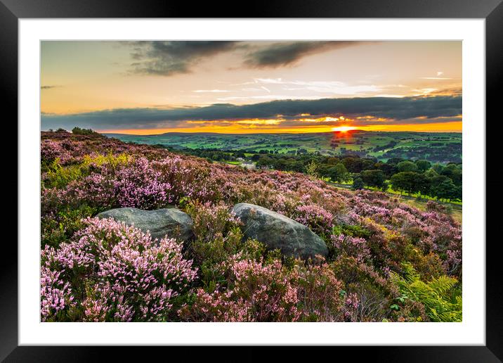 Yorkshire Landscape sunset Framed Mounted Print by chris smith
