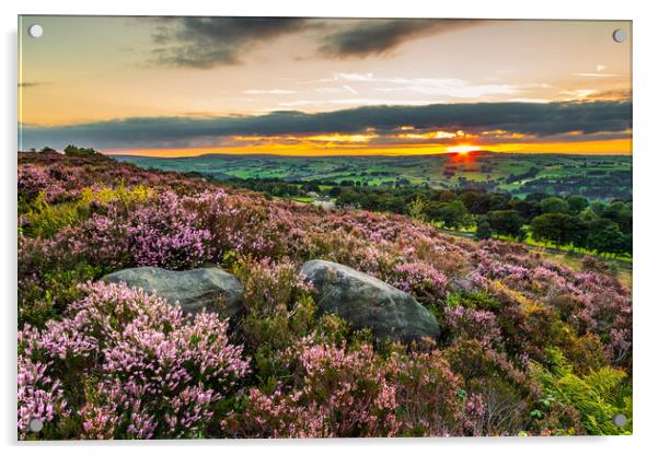 Yorkshire Landscape sunset Acrylic by chris smith