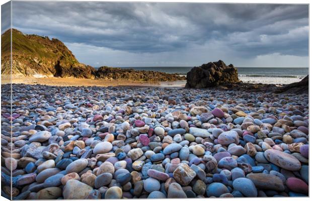 Rotherslade Bay Pebbles Canvas Print by Leighton Collins