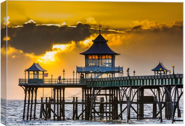 Clevedon Pier head at Sunset Canvas Print by Rory Hailes