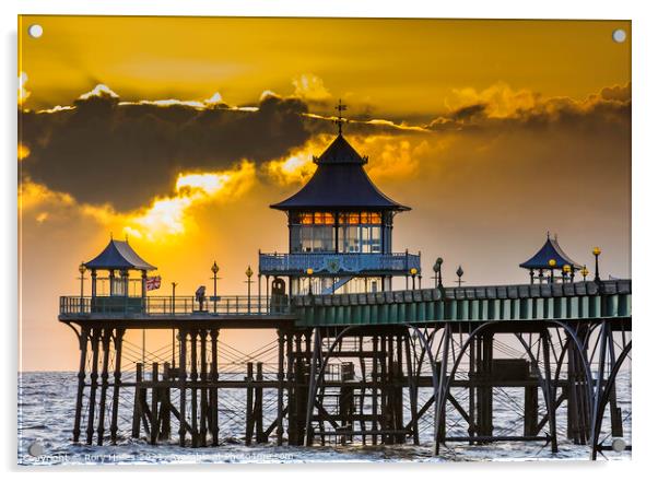Clevedon Pier head at Sunset Acrylic by Rory Hailes