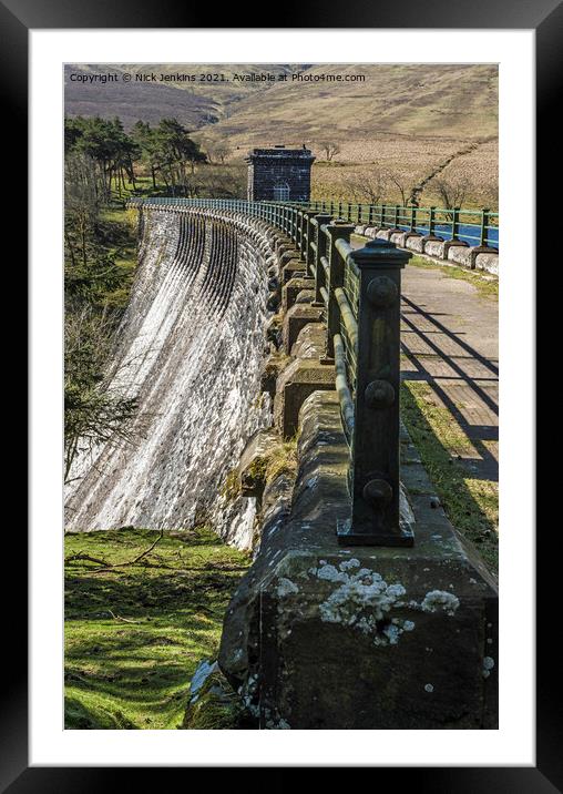 The Grwyne Fawr Reservoir Dam Black Mountains  Framed Mounted Print by Nick Jenkins