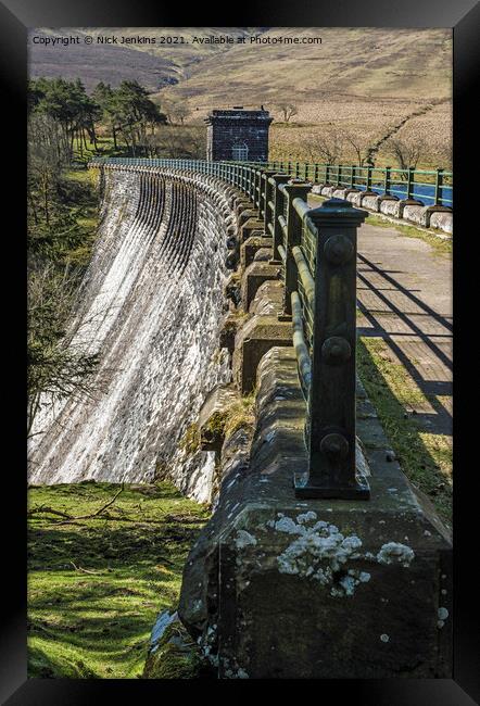 The Grwyne Fawr Reservoir Dam Black Mountains  Framed Print by Nick Jenkins
