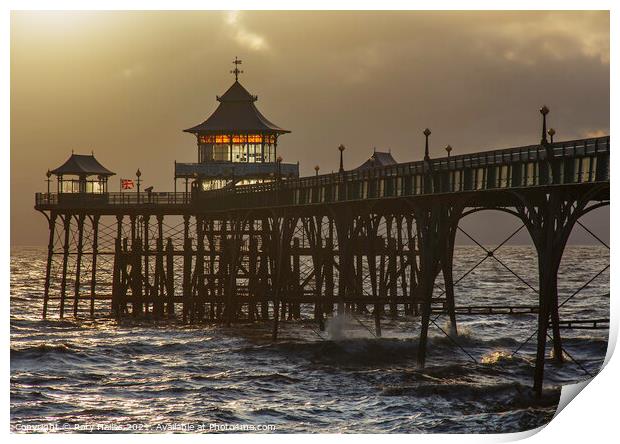 Clevedon Pier At Sunset Print by Rory Hailes