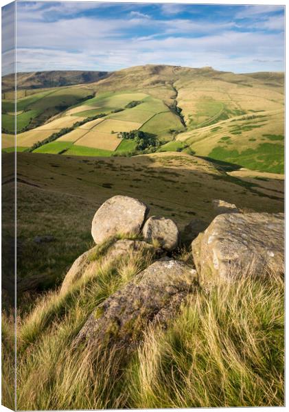 Kinder Scout from Hayfield, Peak District, Derbyshire Canvas Print by Andrew Kearton