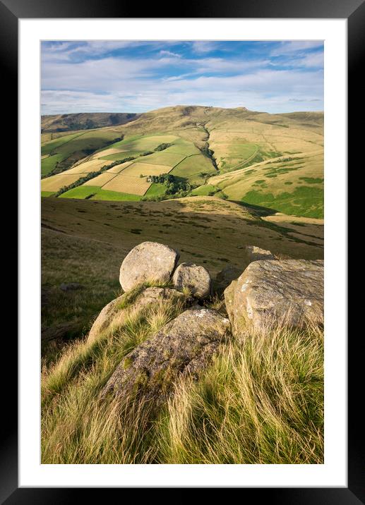 Kinder Scout from Hayfield, Peak District, Derbyshire Framed Mounted Print by Andrew Kearton