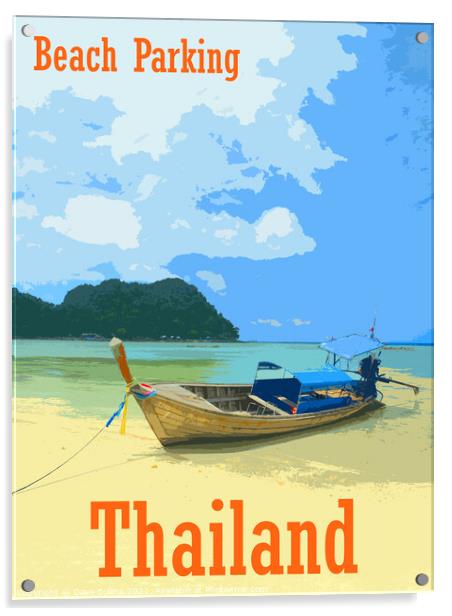 Travel Poster Digital Art - Thailand Acrylic by Dave Collins