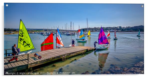 Yarmouth Sailing Club Acrylic by Wight Landscapes