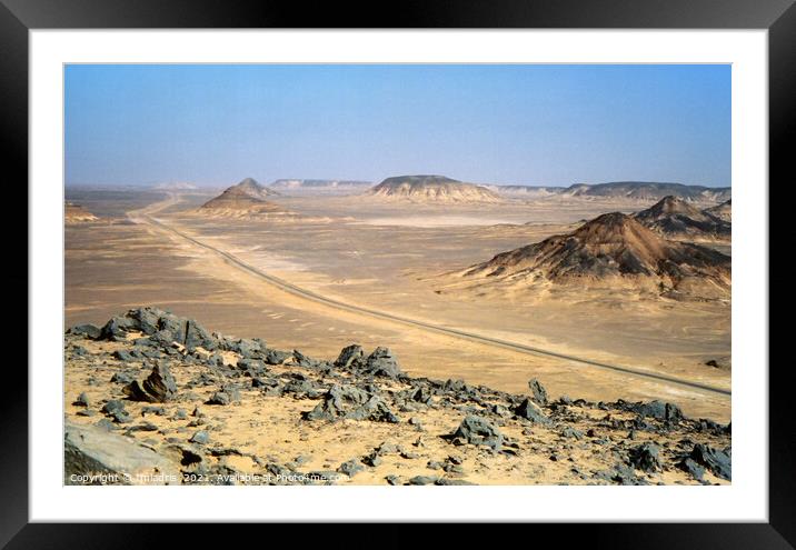 Black Desert View, Sahara, Egypt Framed Mounted Print by Imladris 