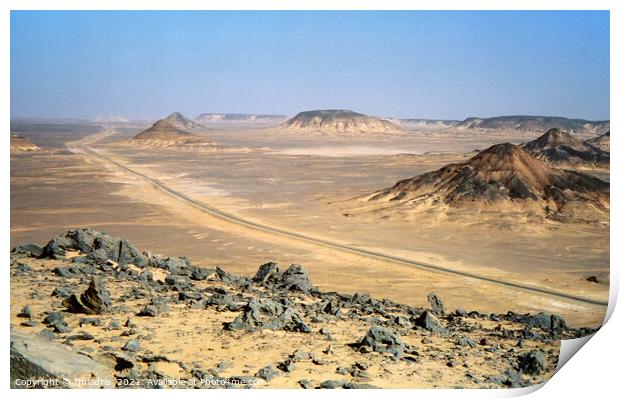 Black Desert View, Sahara, Egypt Print by Imladris 