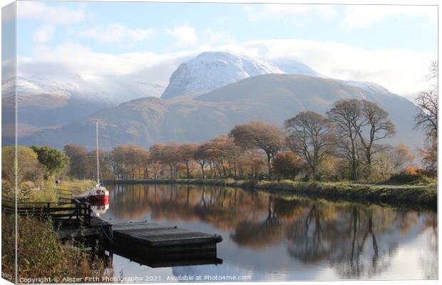 The Caledonain Canal & Ben Nevis Canvas Print by Alister Firth Photography