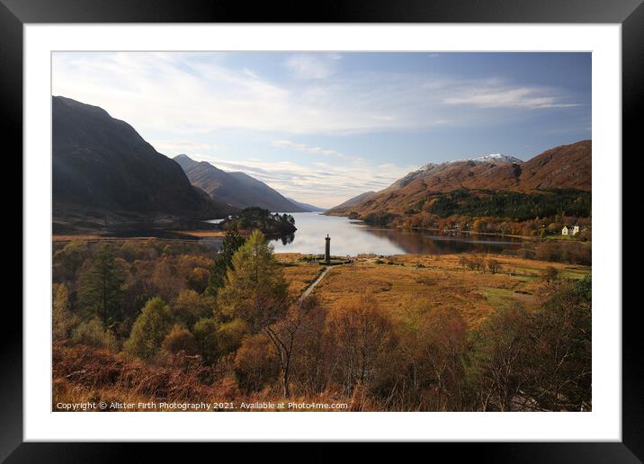 Glenfinnan Monument at the head of Loch Shiel Framed Mounted Print by Alister Firth Photography