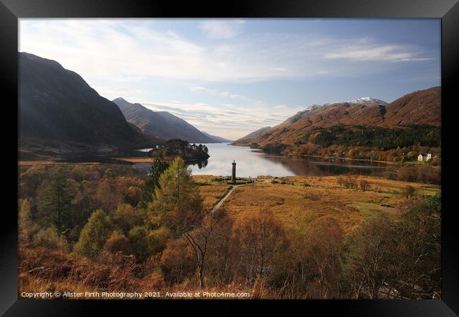 Glenfinnan Monument at the head of Loch Shiel Framed Print by Alister Firth Photography