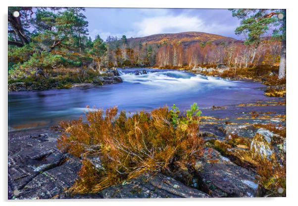 River Affric in the Scottish Highlands Acrylic by John Frid