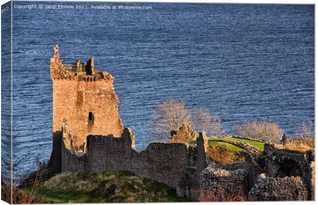 Urquhart Castle Grant Tower, Ruins Loch Ness Canvas Print by Jacqi Elmslie