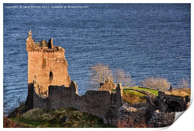 Urquhart Castle Grant Tower, Ruins Loch Ness Print by Jacqi Elmslie