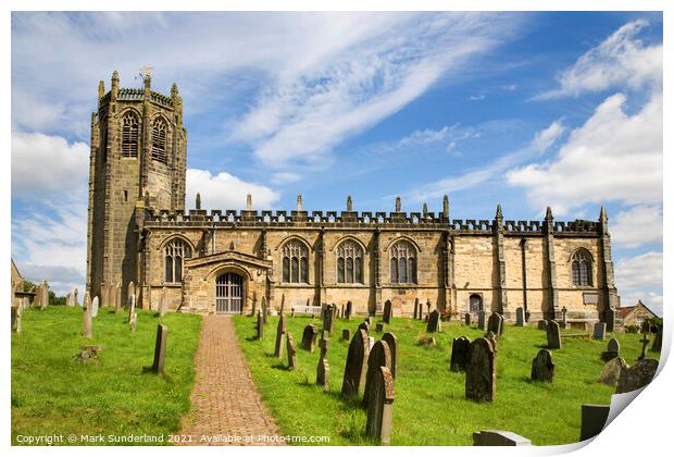 St Michaels Church Coxwold Print by Mark Sunderland