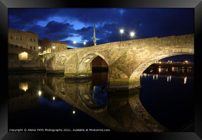The Auld Brig at night Framed Print by Alister Firth Photography