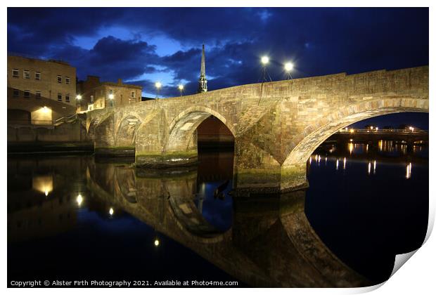 The Auld Brig at night Print by Alister Firth Photography