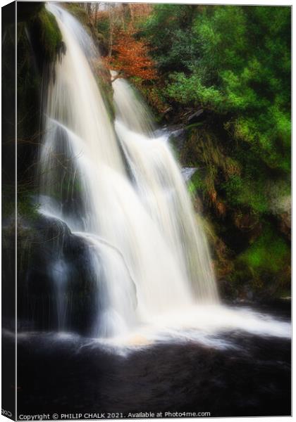 Dreamy waterfall in the Yorkshire dales Canvas Print by PHILIP CHALK