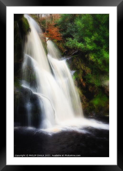 Dreamy waterfall in the Yorkshire dales Framed Mounted Print by PHILIP CHALK