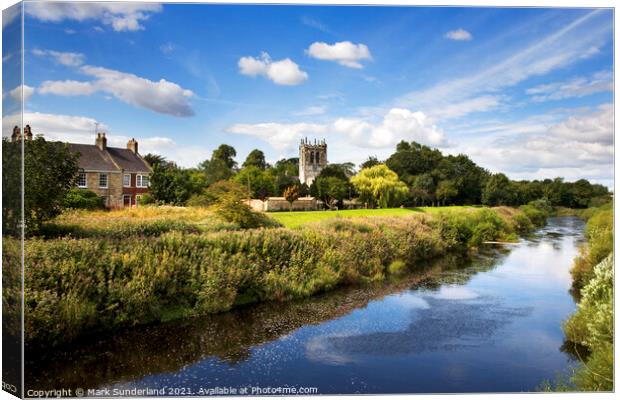 River Wharfe at Tadcaster Canvas Print by Mark Sunderland