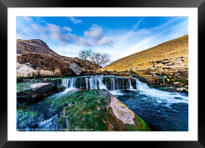 Tavy Cleave Waterfall Framed Mounted Print by Gary Holpin