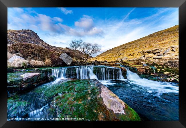 Tavy Cleave Waterfall Framed Print by Gary Holpin