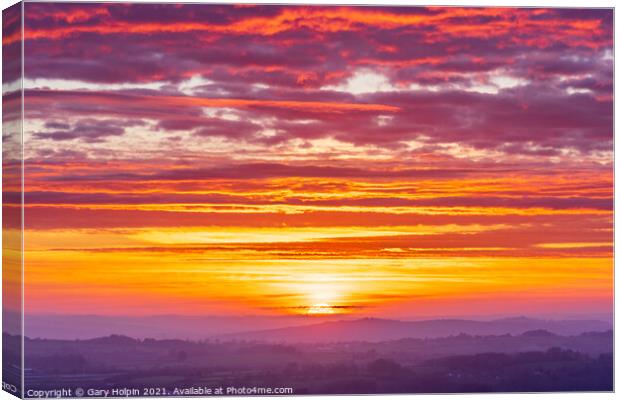 East Devon sunset Canvas Print by Gary Holpin