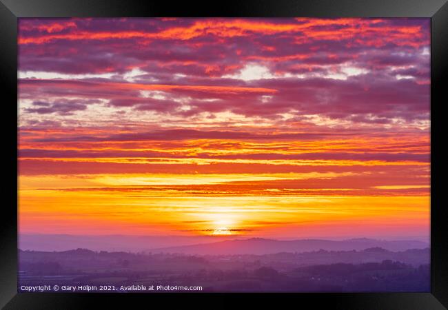 East Devon sunset Framed Print by Gary Holpin