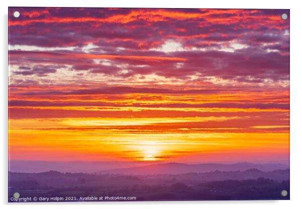East Devon sunset Acrylic by Gary Holpin