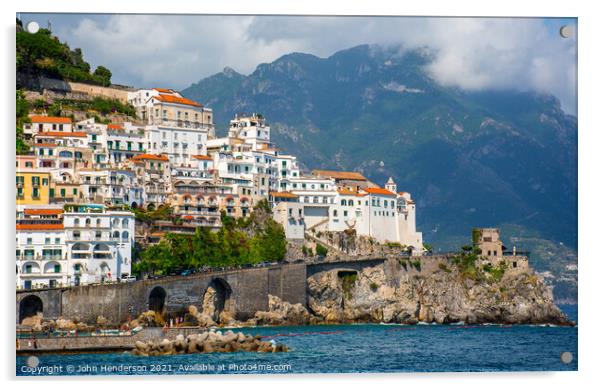 Amalfi colours Acrylic by John Henderson