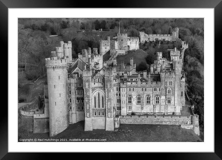 Arundel Castle black and white Framed Mounted Print by Paul Hutchings