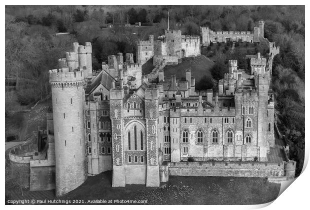 Arundel Castle black and white Print by Paul Hutchings
