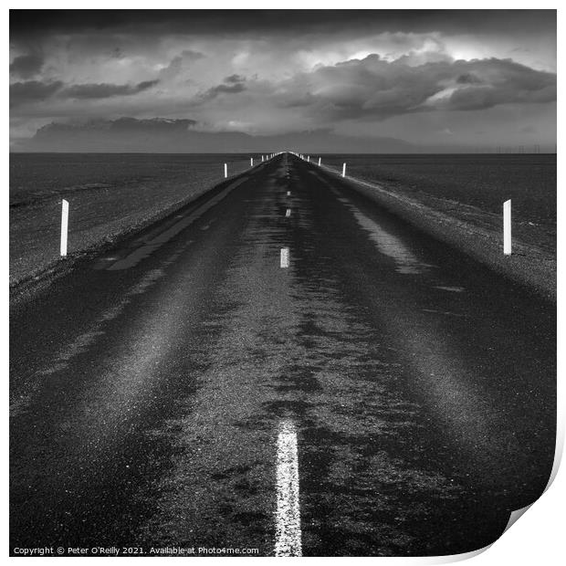 Road One, Iceland Print by Peter O'Reilly