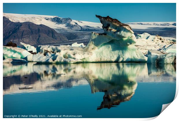 Iceberg, Jokulsarlon, Iceland Print by Peter O'Reilly